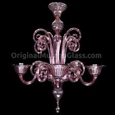 Chandelier Ametista Pastorale Murano Glass 5 Lights Murano Glass Glass Lighting Glass Light Fixture