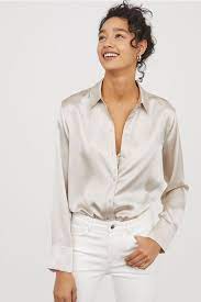 Channel an effortlessly elegant look with our collection of satin shirts and blouses for women. White Silk Shirt Outfit Shop Clothing Shoes Online