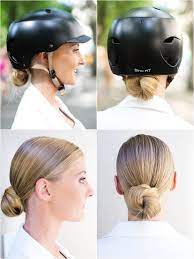 10 Easy Helmet Friendly Hairstyle Tutorials For Looking Stylish When Cycling Motorcycle Hairstyles Cool Bike Helmets Womens Bike Helmet