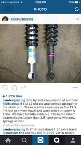 I recently installed bilstein 5100s on my 2017 toyota 4runner and an icon stage 2 lift kit on my 2016 toyota tacoma. Bilstein 6112 Have Different Versions Extended Travel Tacoma World