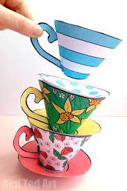 How To Make A Paper Tea Cup For Mother S Day Red Ted Art Make Crafting With Kids Easy Fun Paper Tea Cups Tea Crafts Mothers Day Cards Craft