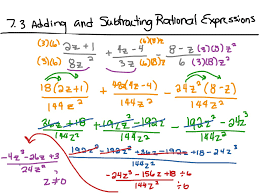 The lcm of the denominators of fraction or. P20 7 3 Adding And Subtracting Rational Expressions With Monomial Denominators Math Showme