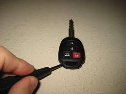 This is one of those kind of questions best answered by lmgtfy (let me google that for you), or in this case, lmyttfy (let me youtube that for you). 2012 2016 Toyota Camry Key Fob Battery Replacement Guide 003