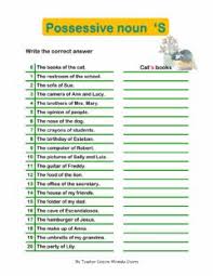 Terms in this set (6). Possessive Nouns Worksheets And Online Exercises