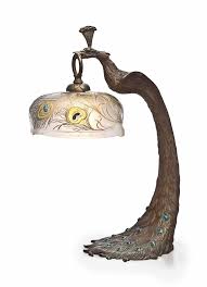 A French Etched And Enameled Glass And Bronze Peacock Table Lamp First Half 20th Century Art Nouveau Lighting Art Nouveau Lamps Art Deco Lamps