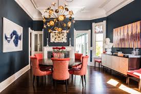 13 Of The Best Blue Paints For Your Home Orange Dining Room Dark Dining Room Dining Room Colors