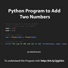 Python Program To Add Two Numbers Coderforevers C Programming Ideas Of C Programming C Python Programming Basic Computer Programming Computer Programming
