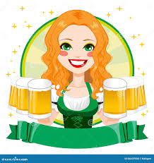 Saint Patrick Waitress Girl Banner Stock Vector