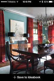 From the living room to the kitchen to the bedrooms and baths, we have the best curtains for cottage style spaces here at country village shoppe. Teal Paint Accenting Red Curtains Dining Room Blue Elegant Dining Room Blue Walls Living Room