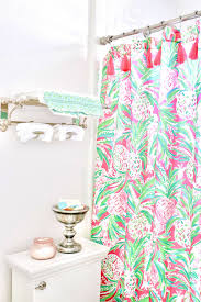 Palm Beach Inspired Guest Bathroom Lilly Pulitzer For Pottery Barn Review How To Decorate Yo Beach House Bathroom Beach Shower Curtains Beach Style Bedroom