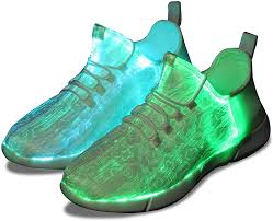 Amazon Com Kinglead Fiber Optic Led Shoes Light Up Shoes Men Women Usb Charging Luminous Flashing Trainers 7 Single Colors Glow 4 Flashing Modes Halloween Thanksgiving Christmas Party Fashion Sneakers