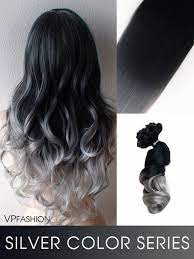 schwarz grau ombre echthaar extensions c005 echthaar extensions magenta haar coole haarfarben