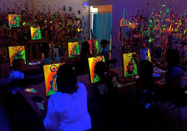 Black Light Family Paint At Smudge Picture Of Smudge Art Studio Lethbridge Tripadvisor