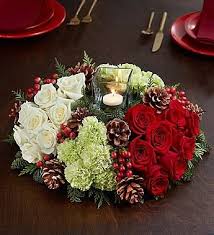 Very Merry Modern Centerpiece Christmas Floral Arrangements Christmas Flowers Christmas Centerpieces