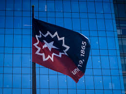 Illustrator lisa jeanne graf helped refine the design, and in 2000, the flag was first hoisted at the roxbury. Lightfoot Does About Face Declares Juneteenth An Official City Holiday Chicago Sun Times