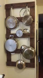 My Pallet Pot And Pan Rack Pan Storage Diy Pot Rack Hanging Pan Storage