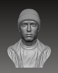 3d Sculpture Of Eminem 3d Print Model Print Models Eminem 3d Printing