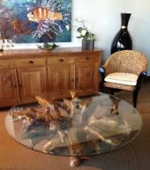 No two are alike so you will defin Teak Wood Root Coffee Table Including 55 Inch Glass Top Made By Chic Teak Ebay