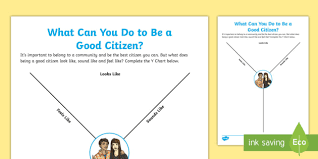 What Can You Do To Be A Good Citizen Y Chart Worksheet