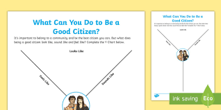 what can you do to be a good citizen y chart worksheet