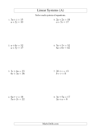 Some of the worksheets for this concept are given each formula below solve each equation for the, literal equations and formulas, work 2 2 solving equations in one variable, practice solving literal equations, solving multi step equations, unit 2 solve linear equations, solving formulas, literal equations. The Systems Of Linear Equations Two Variables A Math Worksheet From The Algebra Worksheet Page A Systems Of Equations Algebra Worksheets Literal Equations