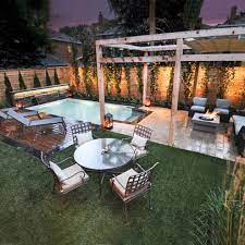 Instead, the design wisely included deck on the area between the pool and the house—where the homeowners walk and use patio furniture. Small Backyard Pools Design Ideas Pictures Remodel And Decor Small Pool Design Small Backyard Design Backyard Patio