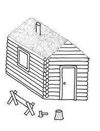 Log Cabins Easy Coloring Pages Easy Coloring Pages Coloring Pages Bee Coloring Pages