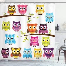 .bath mats bath rugs bath runners bath sheet bath towel bathroom wastebasket contour rugs hand towel home decor collections shower curtain soap dispensers unframed wall canvas washcloth beige black blue cools gold gray green multicolored orange pink purple white yellow boy unisex. Funny E Mart Owls Shower Curtain Owls On Tree Branches Night Time Jungle Wildlife Patchwork Quilt Style Design Clipart Cloth Fabric Bathroom Decor Set With Hooks 70 Long Purple Blue