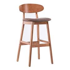 Kitchen Bar High Stools With Backrest Wooden Footrest Dining Chair Removable Cloth Cushion Seat Height 75cm Colo Wood High Chairs Bar Stools Solid Wood Chairs