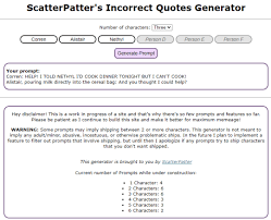 The javautilregexpatternquotestring s method returns a literal pattern string for the specified string. Scatterpatter S Incorrect Quotes Generator I Found A Incorrect Quote Generator And Put Some Mbti S In It I Thought It Was Fricking Hysterical Pt 1 Mbti Another Commonly Used Plot