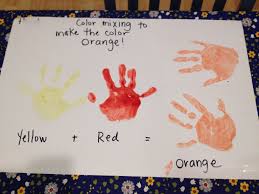 The mixing ratio of these two colors determines which shade of orange you will get after mixing. Color Mixing Red And Yellow Make Orange Preschool Science Red And Yellow Make Color Mixing Orange Color
