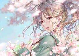 Under the cherry blossom tree by lluluchwan on deviantart. Wallpaper Anime Girls Original Characters Blonde Ponytail Looking At Viewer Portrait Bokeh Cherry Blossom Spring Earring Pink Lipstick Outdoors Artwork 2d Drawing Digital Art Ao Beni 2019 Year 2000x1414 Trailmixing