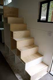 Building Stairs With Storage For A Tiny House Tiny House Stairs Tiny House Loft Diy Tiny House