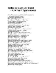 Color Comparison Chart Folk Art Amp