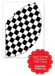 Black And White Checkered Flag Printable Black And White Checkered Party Cones Motocross Birthday Party Monster Trucks Birthday Party Indy 500 Party