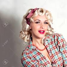 One of the additional touches which many people simply think is to employ some hair accessories. Pin Up Girl American Style Blonde With Red Lips And Hair Dressing Stock Photo Picture And Royalty Free Image Image 26078593