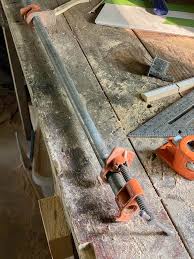 Wide strip of masking tape along the line to protect the door's finish from the circular saw's base plate. Diy Pipe Clamps Woodworking Clamps Bigger Than The Three Of Us