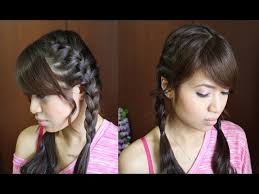 Gather three small sections from one side, hold each and cute french braid for short hair. Howto How To French Braid Pigtails Your Own Hair