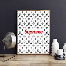 Supreme Lv Print Supreme Louis Vuitton Poster Supreme Art Etsy Gamer Room Decor Cute Wall Decor Supreme Art