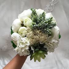 Talk about a natural beauty! Amazon Com Lily Garden Hydrangea Berry Succulents Plant Ranunculus Wedding Bouquet Big White Home Kitchen