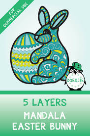 Download Easter Bunny With Easter Egg Layered Mandala Svg Glowforge 1121250 Cut Files Design Bundles