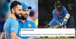 Видео dinesh karthik birthday celeberation канала rahul pandey. Rohit Sharma Virat Kohli And Other Cricketers Wish Dinesh Karthik On His 35th Birthday Crickettimes Com