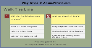 If you fail, then bless your heart. Trivia Quiz Walk The Line