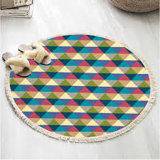 Ковры для комнаты малыша #wohnzimmer teppich runde teppich, kinder alphabet runde teppich baby game pad matten ( farbe : Storeluxy Geometric Triangles Round Carpet Baby Round Play Mat