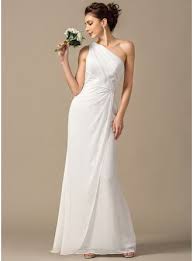 Jjshouse Sheath Column One Shoulder Floor Length Chiffon Bridesmaid Dress With Ruffle Lace Bridesmaid Dresses Bridesmaid Dresses Stunning Dresses