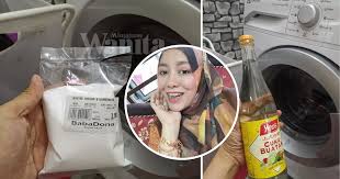 Cuci Mesin Basuh Front Loader Guna Cuka Soda Bikarbonat Elak Baju Bau Masam Mingguan Wanita