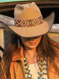 Brit West Aqua Ultra Hatband Hat Band Beaded Hat Bands Beaded Hatband