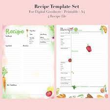 Recipe Binder Recipe Book For Digital Download Recipe Etsy In 2021 Recipe Book Binder Recipe Book Recipe Book Templates