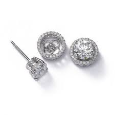 Diamond Earring Jackets 22 Carat 14k White Gold Diamond Studs Earrings Fortunoff Fine Jewelry Diamond Earring Jackets Diamond Round Diamond Earrings