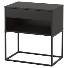 Vikhammer Nightstand Black 23 5 8x15 3 8 Nachttisch Schwarz Nachttisch Schublade Naturliches Wohnen